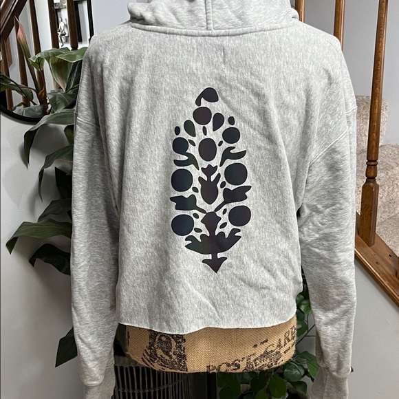 free people movement Tops - FP Movement by Free People Gray Hoodie with Black Design